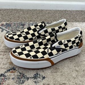 VANS Era Stacked Checkerboard Slip On Canvas Shoes Sneakers size 11